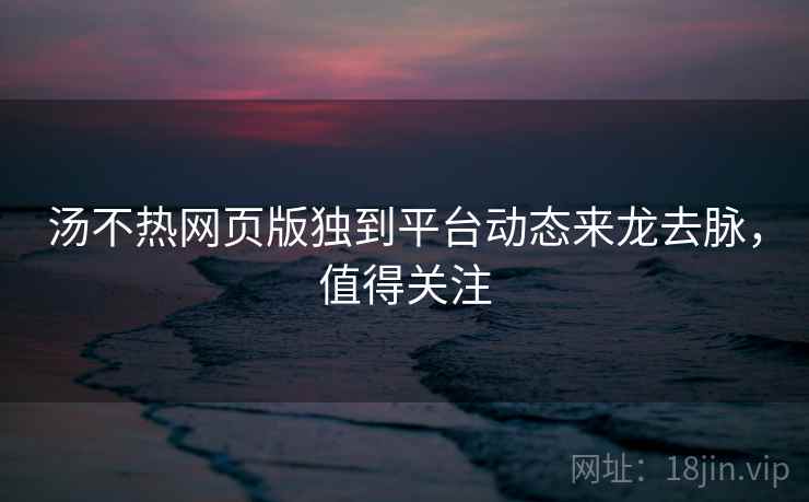 汤不热网页版独到平台动态来龙去脉，值得关注