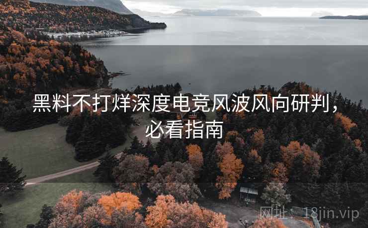 黑料不打烊深度电竞风波风向研判，必看指南