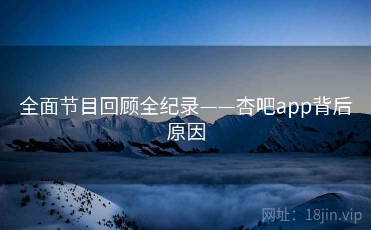 全面节目回顾全纪录——杏吧app背后原因